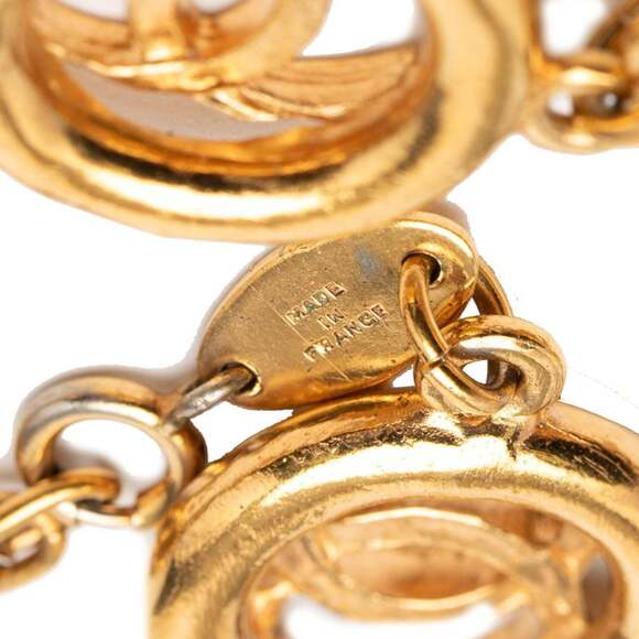 CHANEL Authentic Vintage Gold Logo Charm Bracelet - Picture 5 of 5